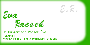 eva racsek business card