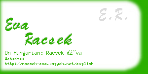 eva racsek business card